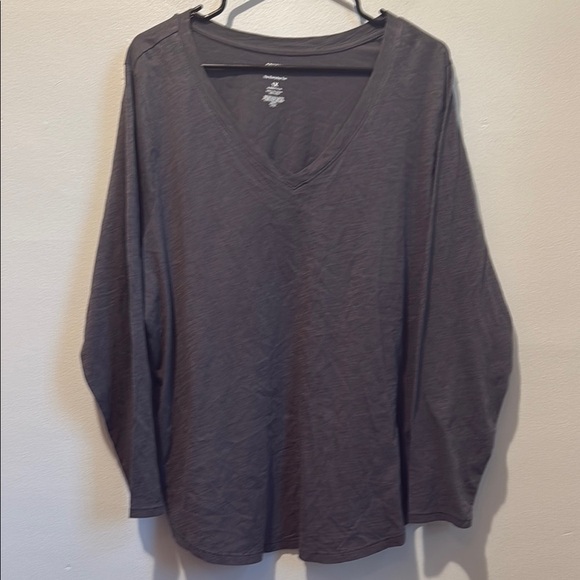 Sonoma 1X The Everyday Tee Grey Women's Black Long Sleeve Top - Picture 1 of 5